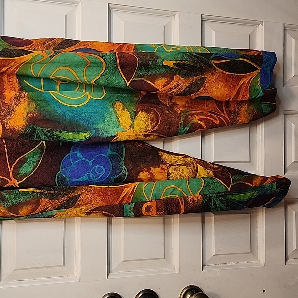 JAMS WORLD Capris/ Pants Rayon Multicolor Vibrant Floral Abstract Pockets - Picture 7 of 13